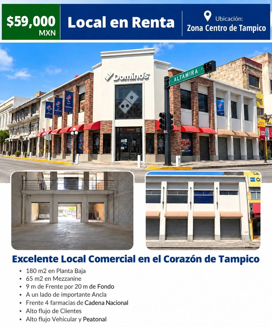 Local comercial en renta en col. flores, Tampico