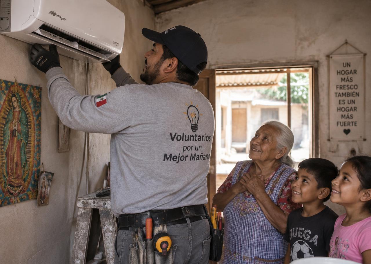 Instalación de un minisplit nuevo en la casa de una abuelita